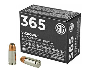 SIG AMMO 9MM 115GR JHP CCW 20/200
