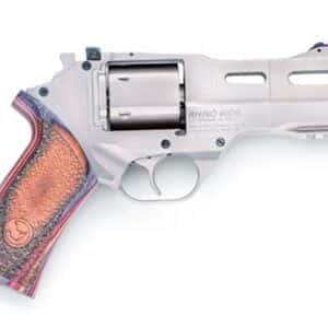 RHINO .357MAG REVOLVER 40 SAR CHROME 4IN BBL W/3 MOON CLIPS 6RND