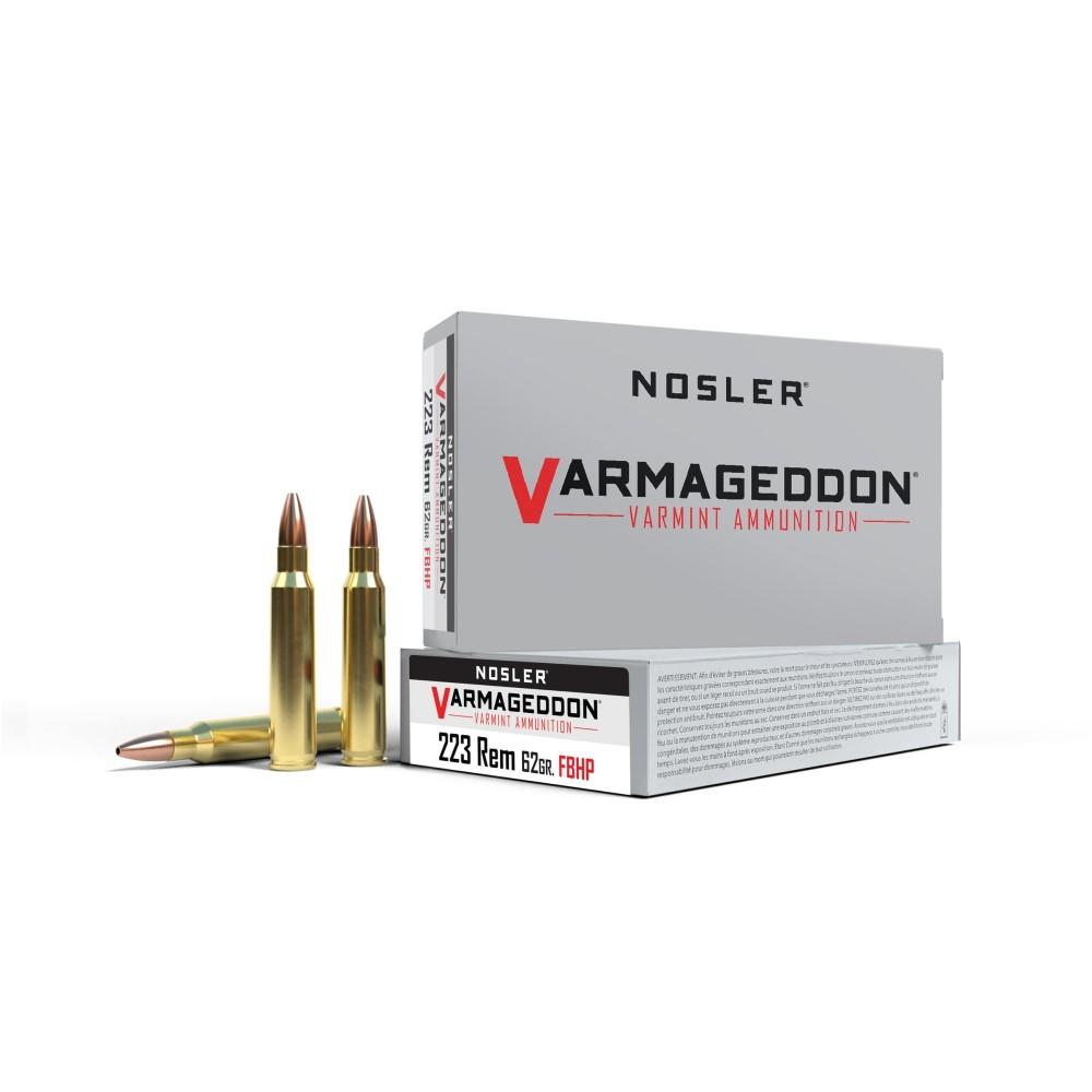 NOSLER Varmegeddon Rifle Ammunition .223 Rem 62 Gr Fbhp 2950 Fps - 20/box