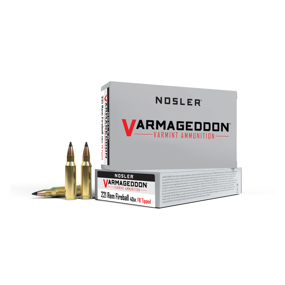 NOSLER Varmegeddon Rifle Ammunition .221 Rem Fireball 40 Gr Fb Tipped 3100 Fps - 20/ct