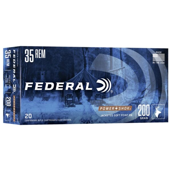 Federal Power-Shok Rifle Ammunition .35 Rem 200 gr RNSP 2080 fps - 20/box