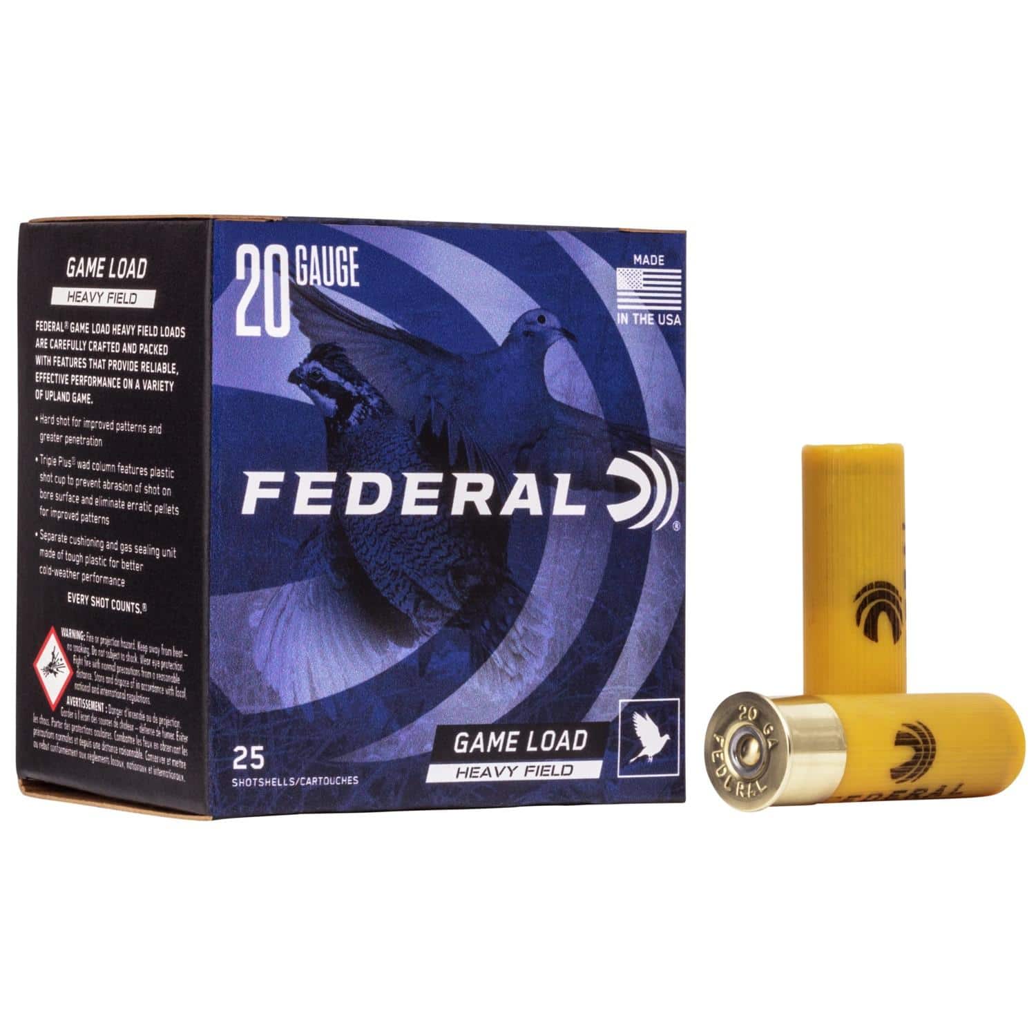 FEDERAL Game-shok Upland Game - Heavy Field Load - 20ga 2-3/4" 1oz. #8-shot 25/box
