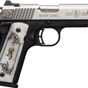 BG 1911-380 MED. S/S ENGRAVED - 380ACP FS 3.58" WHITE PEARL