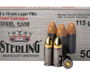 STERLING 9MM 115GR FMJ STEEL 50/1000