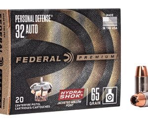 FED HYDRA-SHOK 32ACP 65GR JHP 20/500