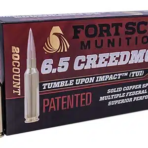 FORT SCOTT MUNITIONS LEAD FREE RIFLE AMO 6.5 CREEDMORE 130GR TUI BRASS CASE 20-RD ( 10 BOX  CASE )
