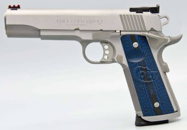 COLT 1911 GOLD CUP TROPHY 38 SUPER STS BLUE GRIPS 5" 9+1 - Image 3