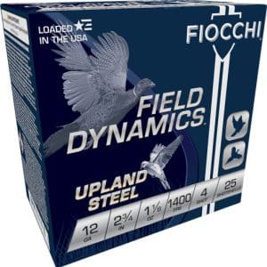 FIOCCHI STEEL 12GA 2.75" - 1-1/8OZ #4 25RD 10BX/CS