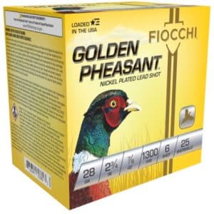 FIOCCHI GOLDEN PHEASANT AMO 28GA 2.75 IN 7/8 OZ #6 1300FPS 25-RD ( 10 BOXES PER CASE )