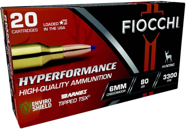 FIOCCHI AMO 6MM CREEDMORE 80GR BARNES TTSX  20-RD ( 10 BOXES PER CASE )