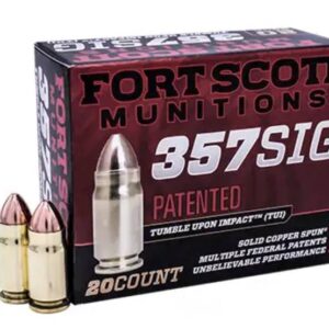 FORT SCOTT MUNITIONS LEAD FREE PISTOL AMO 9MM 115GR TUI NICKLE CASE 20-RD ( 25 BOXES PER CASE )