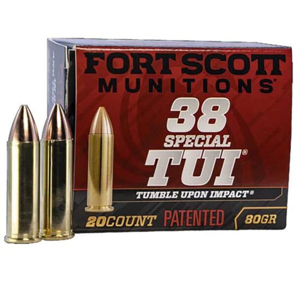 FORT SCOTT MUNITIONS LEAD FREE PISTOL AMO 38 SPECIAL 80GR TUI BRASS CASE 20-RD ( 25 BOXES PER CASE )