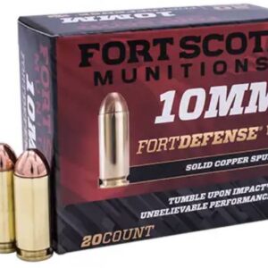 FORT SCOTT MUNITIONS LEAD FREE PISTOL AMO 10MM AUTO 125GR TUI BRASS CASE 20-RD ( 25 BOXES PER CASE )