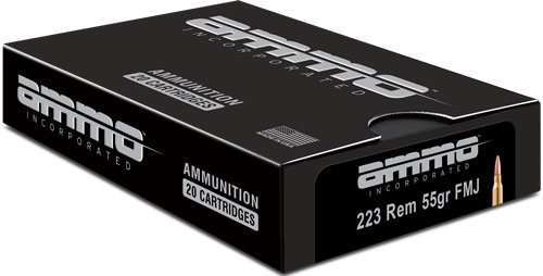 AMMO INC 223 REM 55GR FMJ - 20RD 25BX/CS