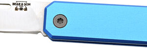 BEAR & SON SLIP JOINT FOLDER - 1.5" BLUE/SS ALUMIMUN HANDLE