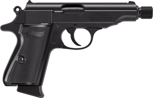 WALTHER PP SD 32ACP BLACK 8RD - THREADED BARREL BLACK GRIPS - Image 2