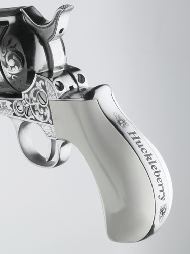 CIMARRON HUCKLEBERRY 45LC - 3.5" NICKEL ENGRAVED B-HEAD - Image 2