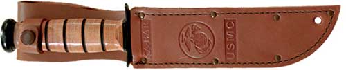 KA-BAR FIGHTING/UTILITY KNIFE - 5.25" SHRT W/LTHR USMC SERRTD - Image 2