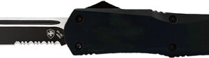 TEMPLAR KNIFE LARGE OTF BLACK - RUBBER 3.5" BLACK TANTO SRRTD