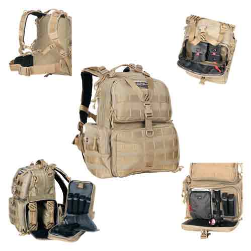 GPS TACTICAL RANGE BACKPACK - W/WAIST STRAP TAN NYLON