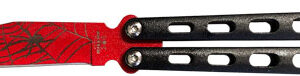 BEAR & SON BUTTERFLY KNIFE - 3" WIDOW SERIES RED/BLACK