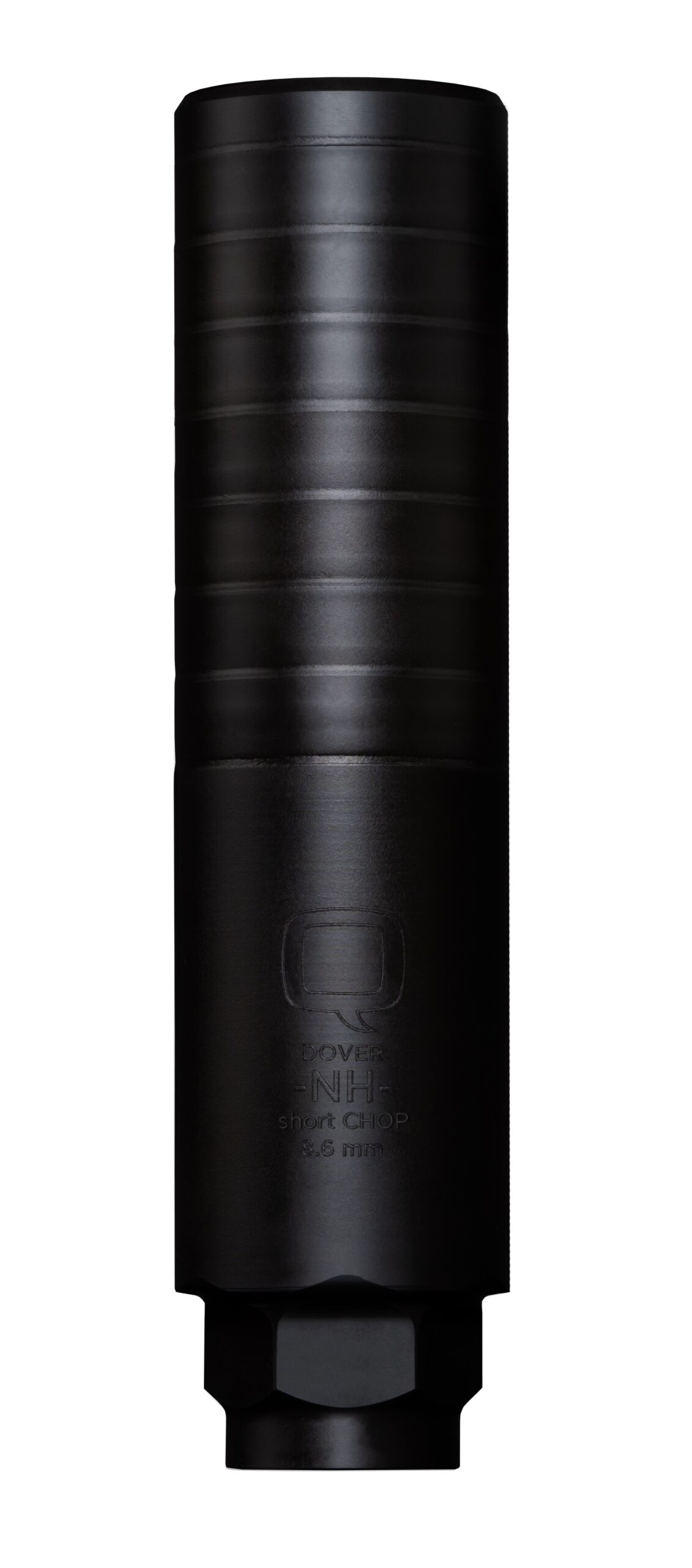 Q SHORT CHOP SUPPRESSOR 8.6 BLK SS 1.75" BLACK REAR END